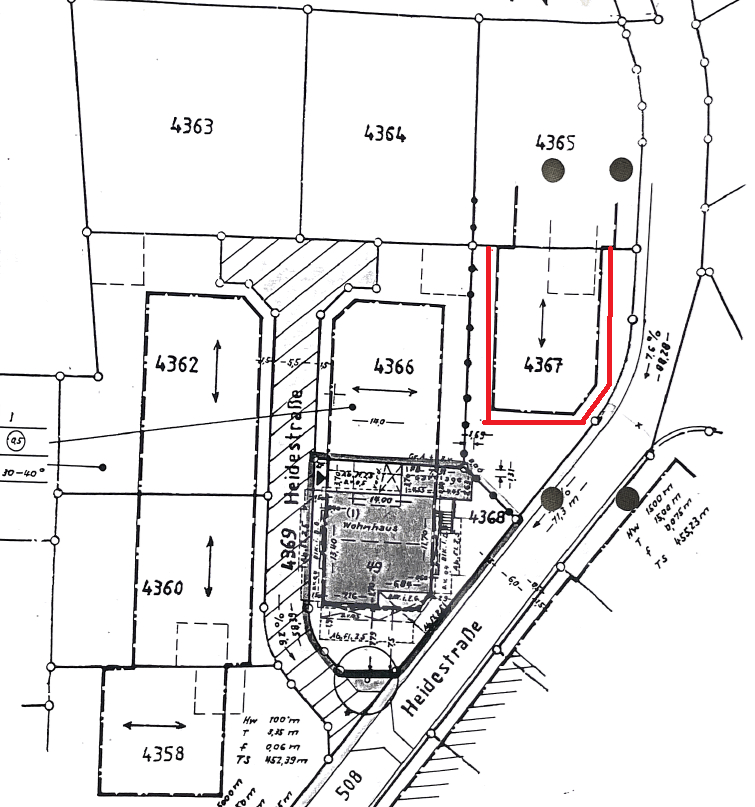 Flurstück im Lageplan