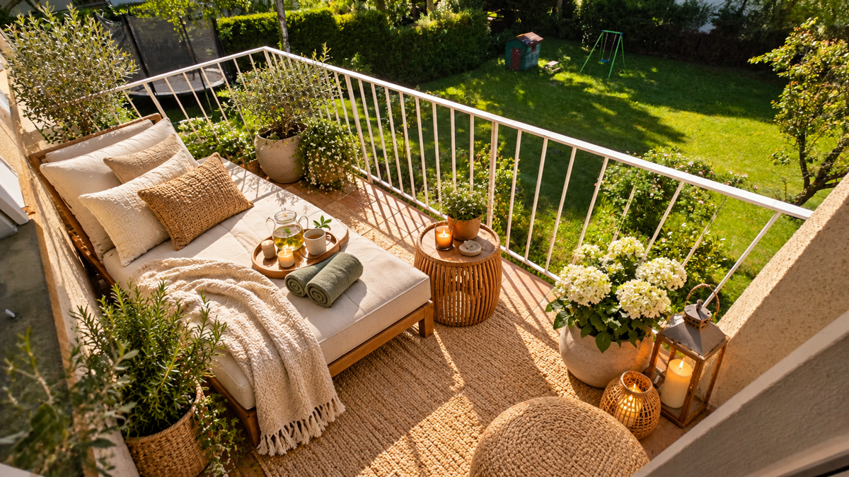 Balkon - mit KI eingerichtet